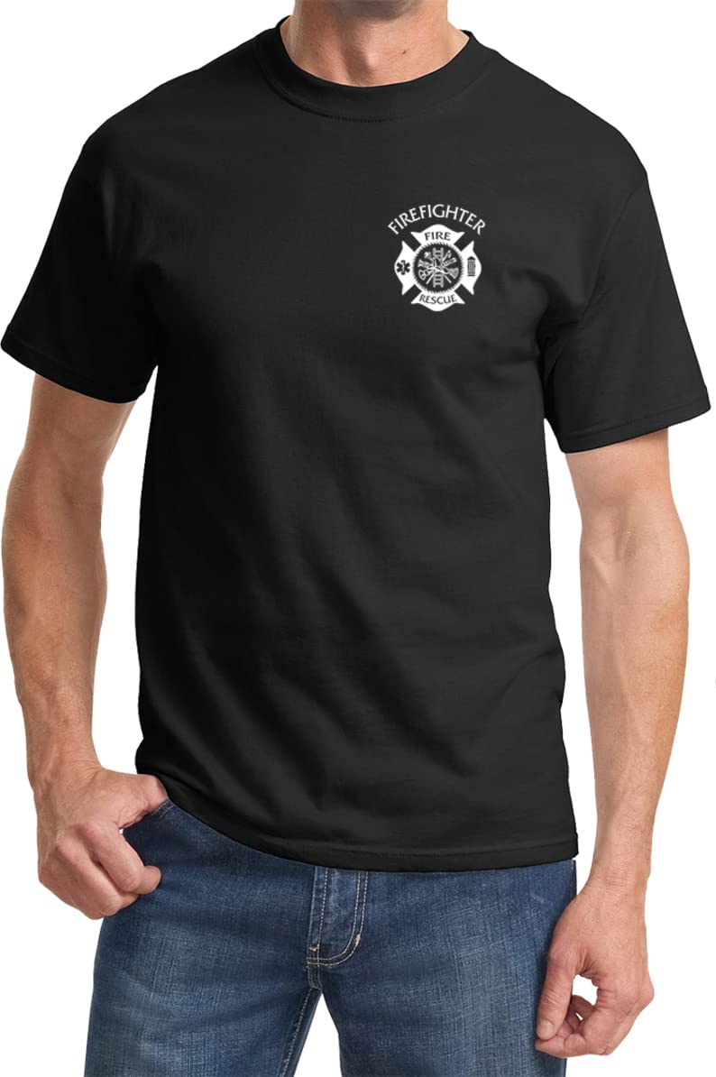 Firefighter Fire Rescue T-Shirt - Front & Back Print - First Responder Apparel for Firemen & EMS - Perfect for Fire Department Events & Training