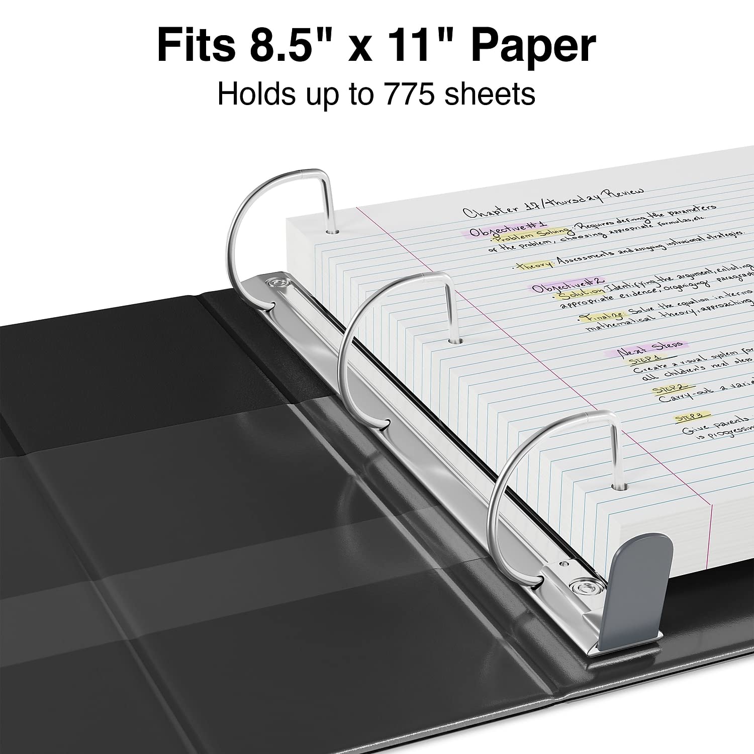 Heavy-Duty 4-Ring Binder with Clear View Cover - Durable Document Organizer for Office, School & Presentations | Letter Size 3 Inch Capacity