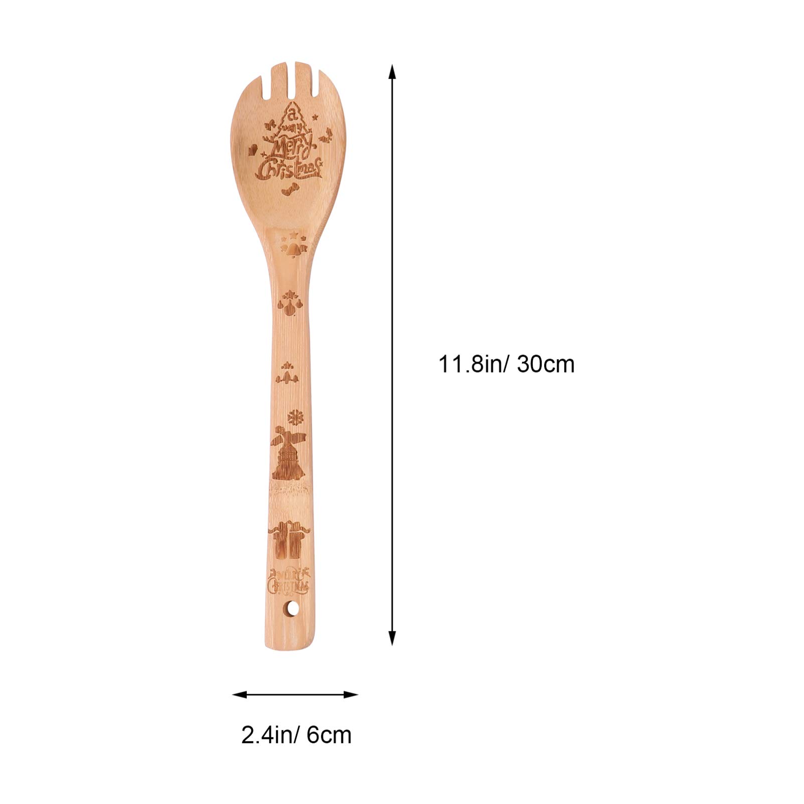5-Piece Christmas Bamboo Cooking Shovel Set - Eco-Friendly Kitchen Spatula for Baking, Stirring & Serving - Perfect Holiday Kitchen Gadget & Utensil for Christmas Cooking, Baking & Home Decor