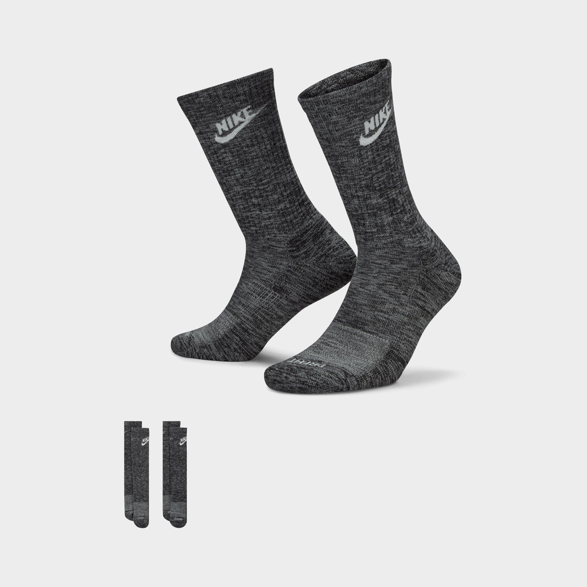 Nike Everyday Plus Cushioned Crew Socks (2-Pack) - Black & White for Men & Women - Comfortable Athletic Socks for Running, Gym, Workout & Daily Wear