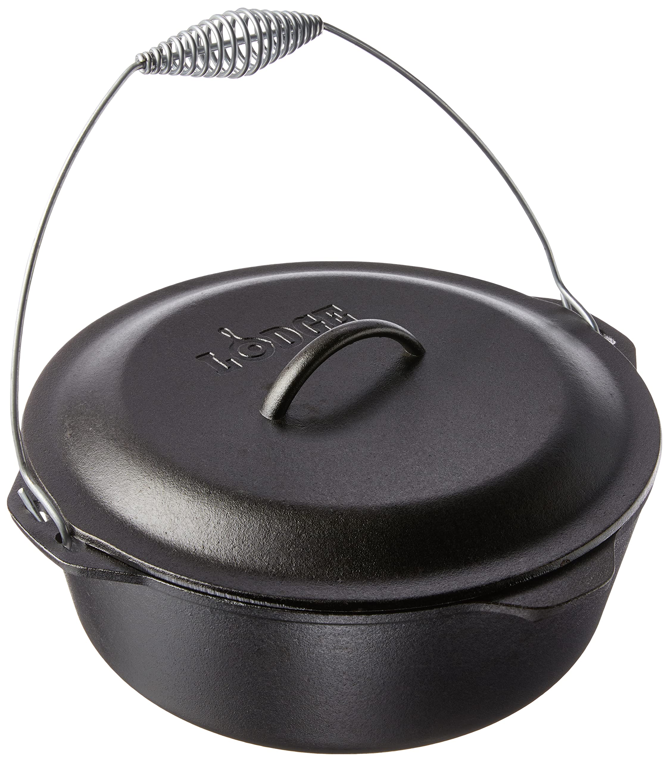 Lodge Pre-Seasoned Cast Iron Dutch Oven with Iron Cover - 9 Quart Black Camping Cookware | Perfect for Outdoor Cooking, Camping Trips & Backyard BBQs