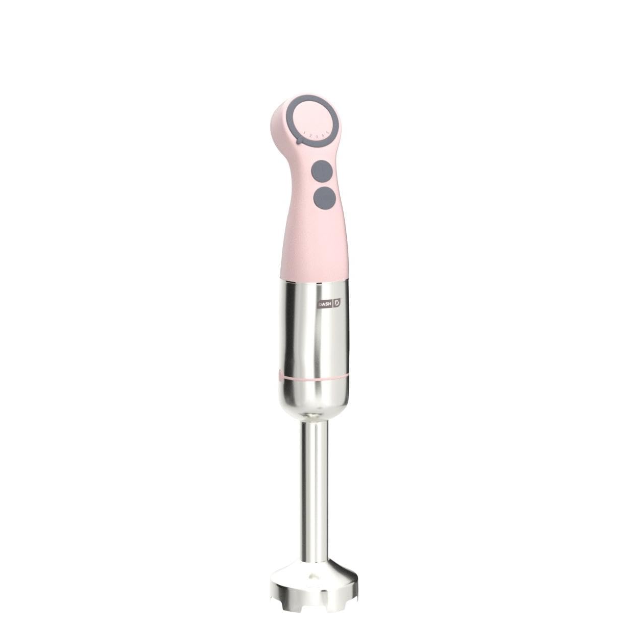 Dash Chef Series 5-Speed Immersion Hand Blender with Stainless Steel Blades & Whisk Attachment - Pink | Perfect for Smoothies, Soups, Sauces & Baking | Includes Recipe Guide