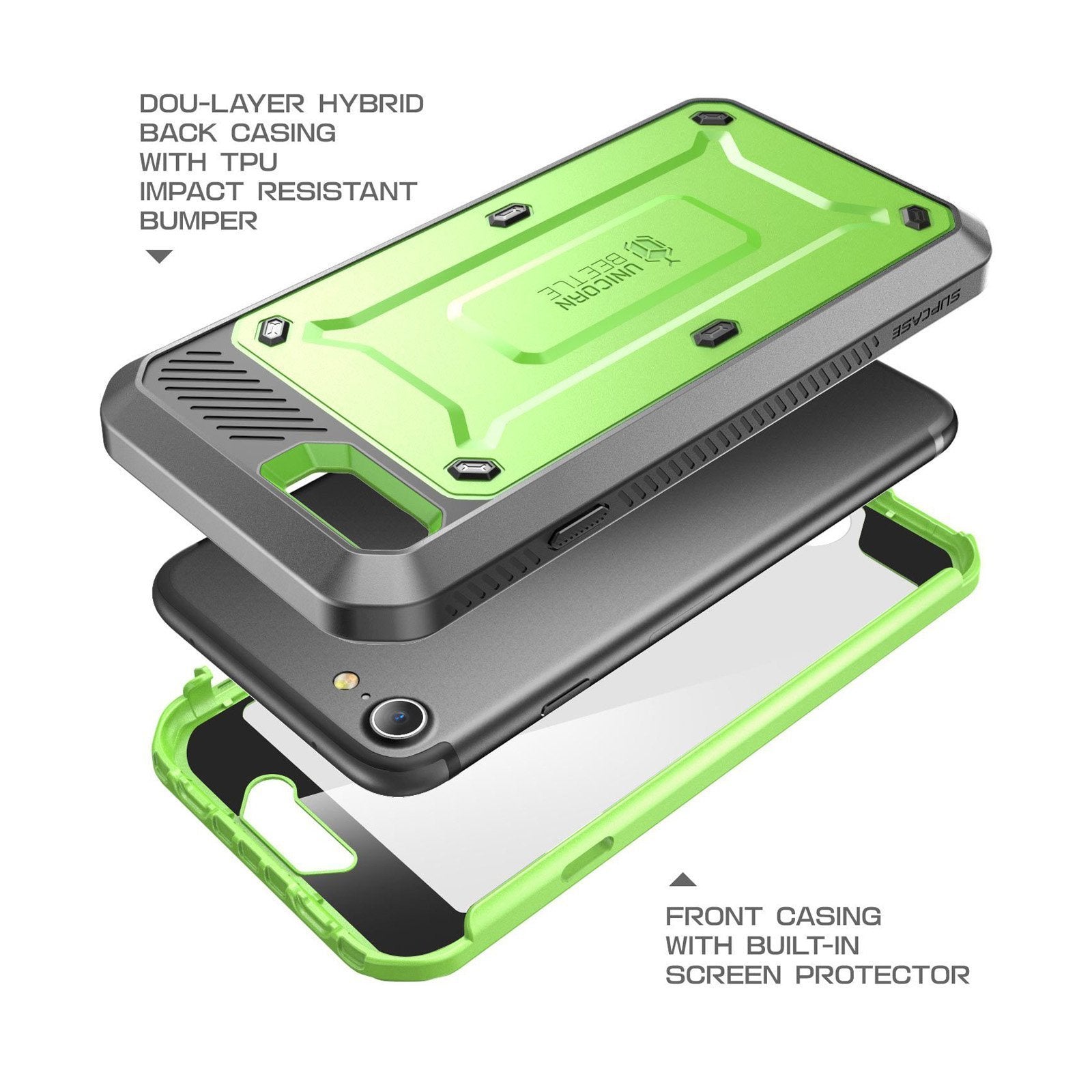 iPhone 7/8 Unicorn Beetle Pro Rugged Full Body Protective Case - Shockproof, Drop Proof & Scratch Resistant Cover for Outdoor Activities & Daily Use (Green)