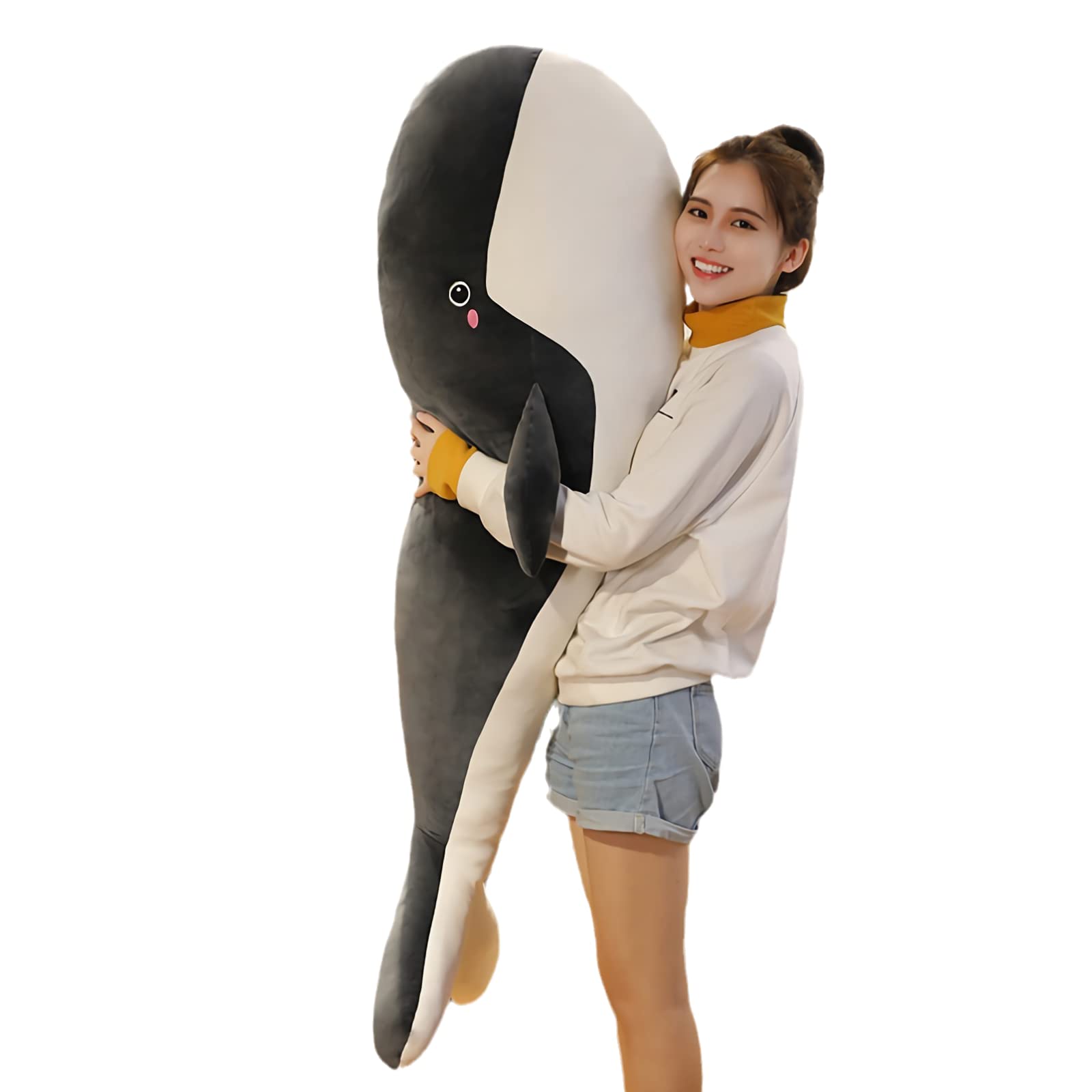 Blue Whale Plush Stuffed Animal Pillow - Extra Large 47.2