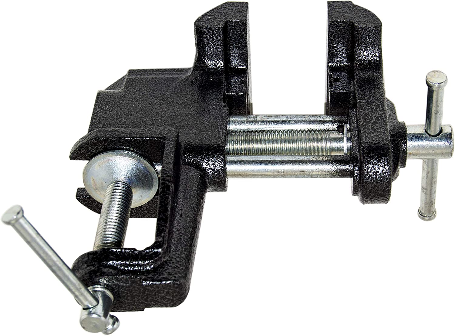 Heavy Duty 3 Inch Clamp-On Metal Bench Vise - Fits Tables Up to 1.8