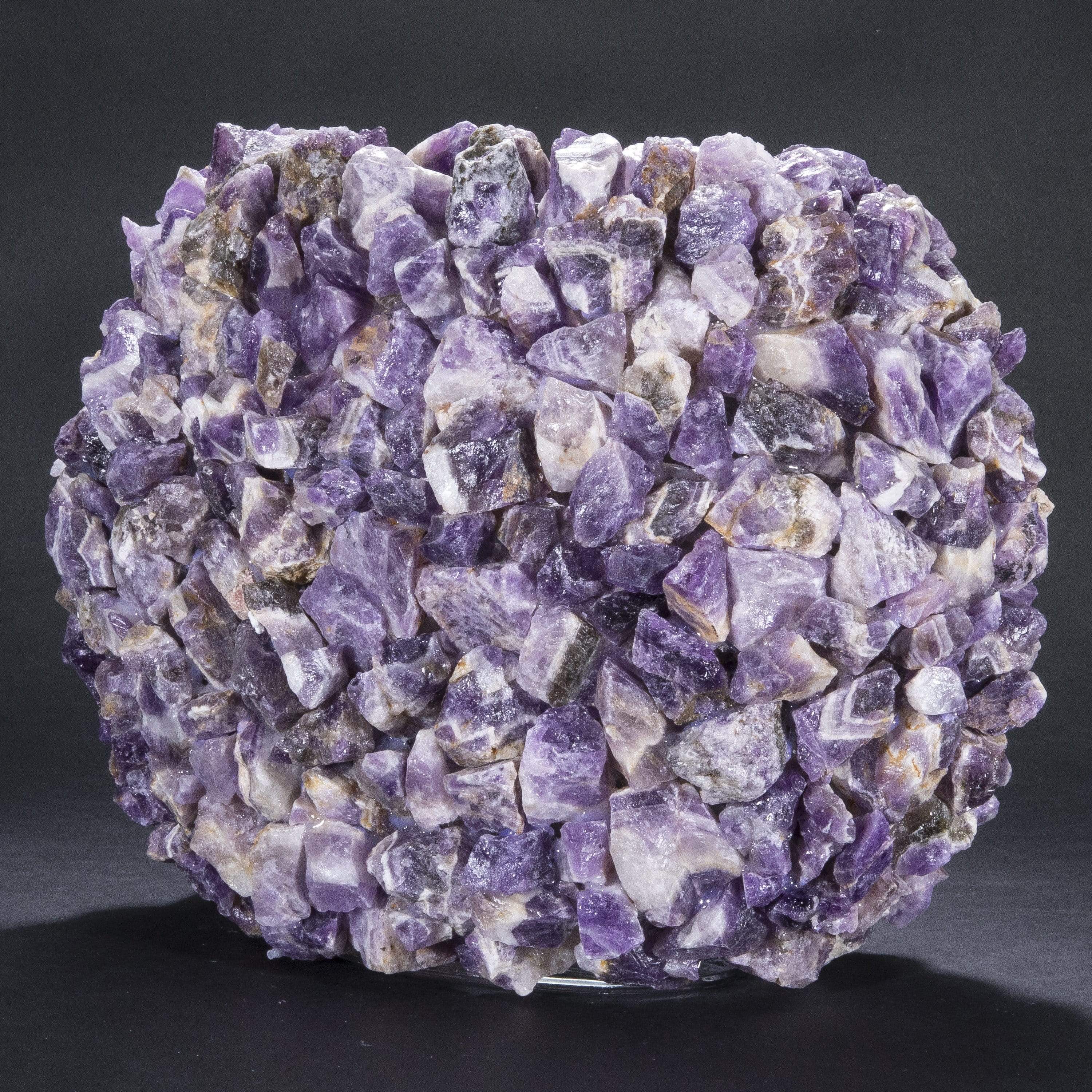 10.5 Inch Amethyst Gemstone Vase - Handcrafted Purple Crystal Flower Vase for Home Decor, Wedding Centerpiece & Spiritual Healing Space
