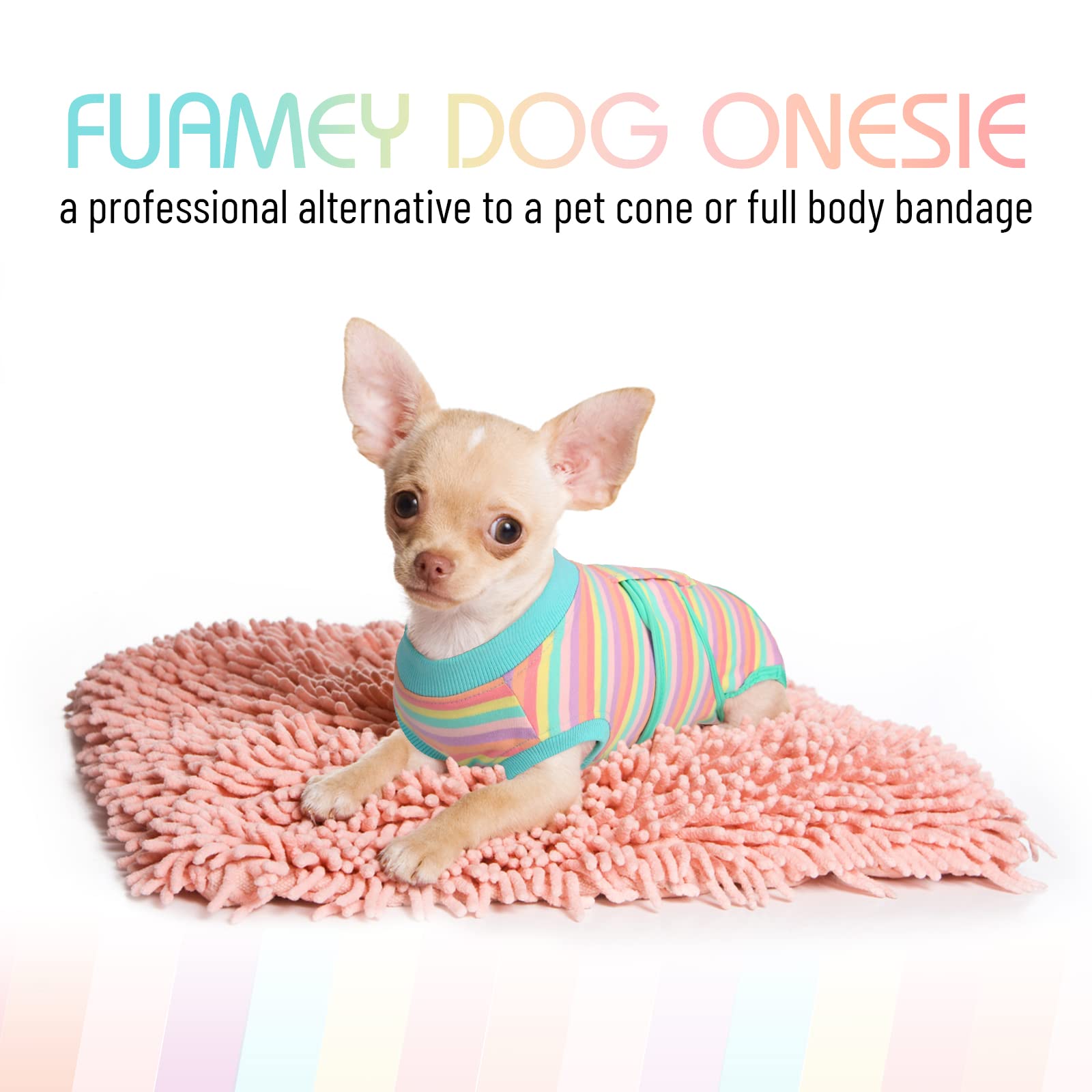 Post-Surgery Recovery Suit for Dogs - Soft Breathable Dog Bodysuit, E-Collar Alternative for Male & Female Pets - Anti-Licking Wound Protection Onesie (Mint Green Stripes, XL) - Ideal for Spay/Neuter Recovery & Wound Healing After Surgery