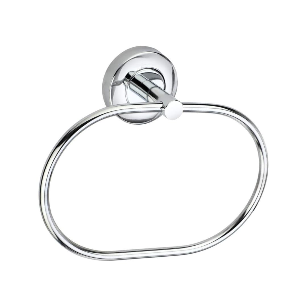 Premium Stainless Steel 304 Chrome Napkin Ring & Towel Holder - Elegant Oval Flange Design for Kitchen, Bathroom, Wash Basin - Silver (1-Pack) | Perfect for Restaurants, Hotels & Home Decor