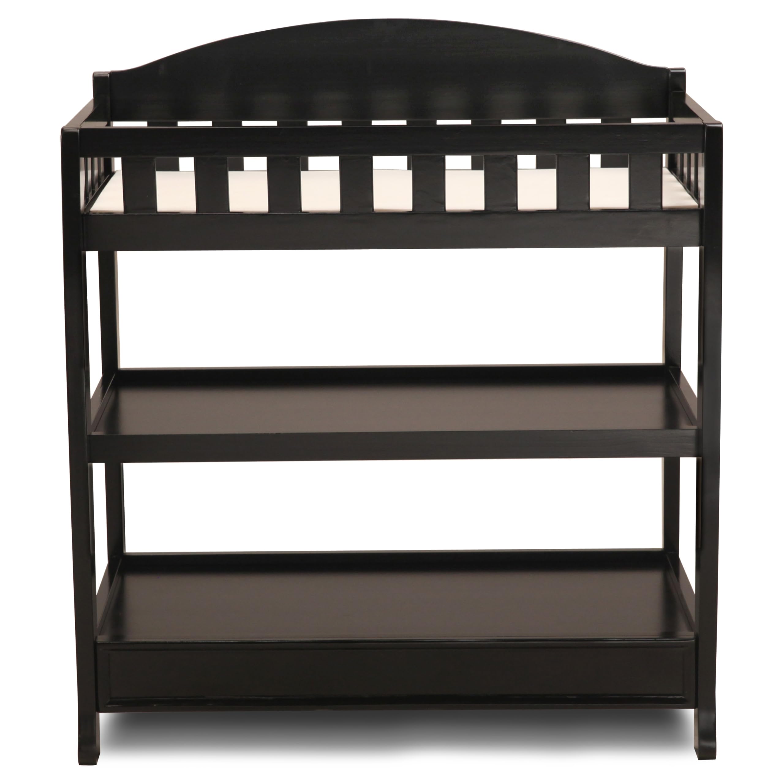 Delta Children Infant Changing Table with Pad, Ebony Black - Sturdy Baby Changing Station for Nursery & Diaper Changing - Perfect for Newborns & Toddlers