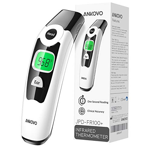 Non-Contact Infrared Thermometer for Adults & Kids - Digital LCD Screen, Fever Alarm, Memory Recall - Perfect for Home, Hospital & Travel Use