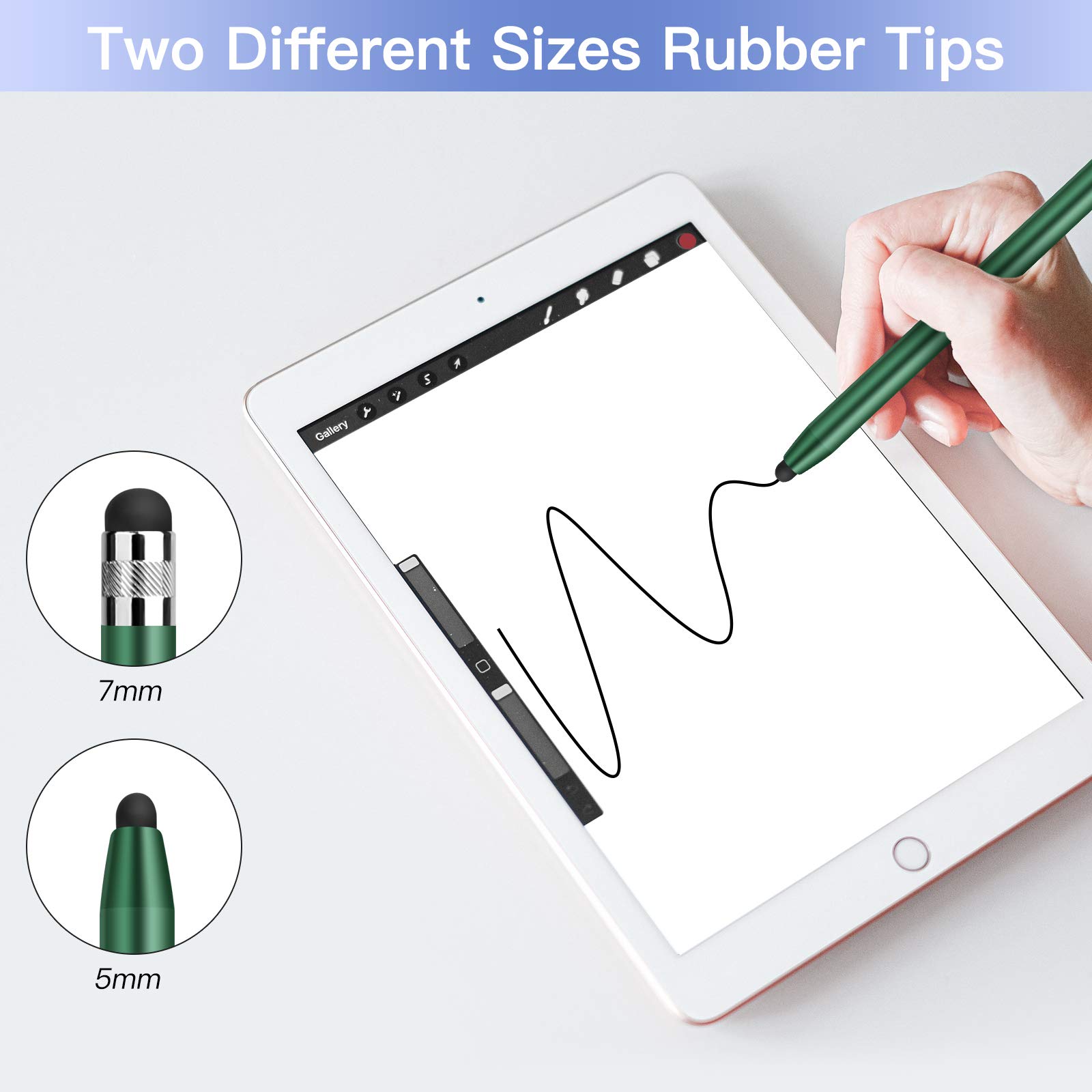 StylusHome Replacement Rubber Tips 20 Pack - Universal 2-in-1 Stylus Pen Tips for iPad, iPhone, Samsung Tablets - Perfect for Drawing, Note-Taking & Touchscreen Devices
