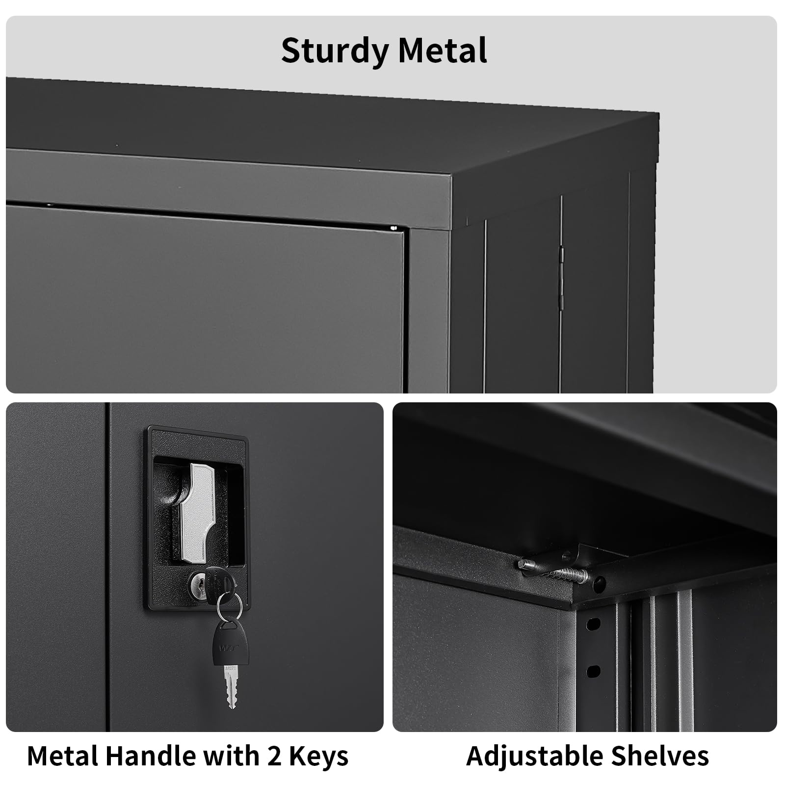 Metal Storage Cabinet with Wheels - 31.5