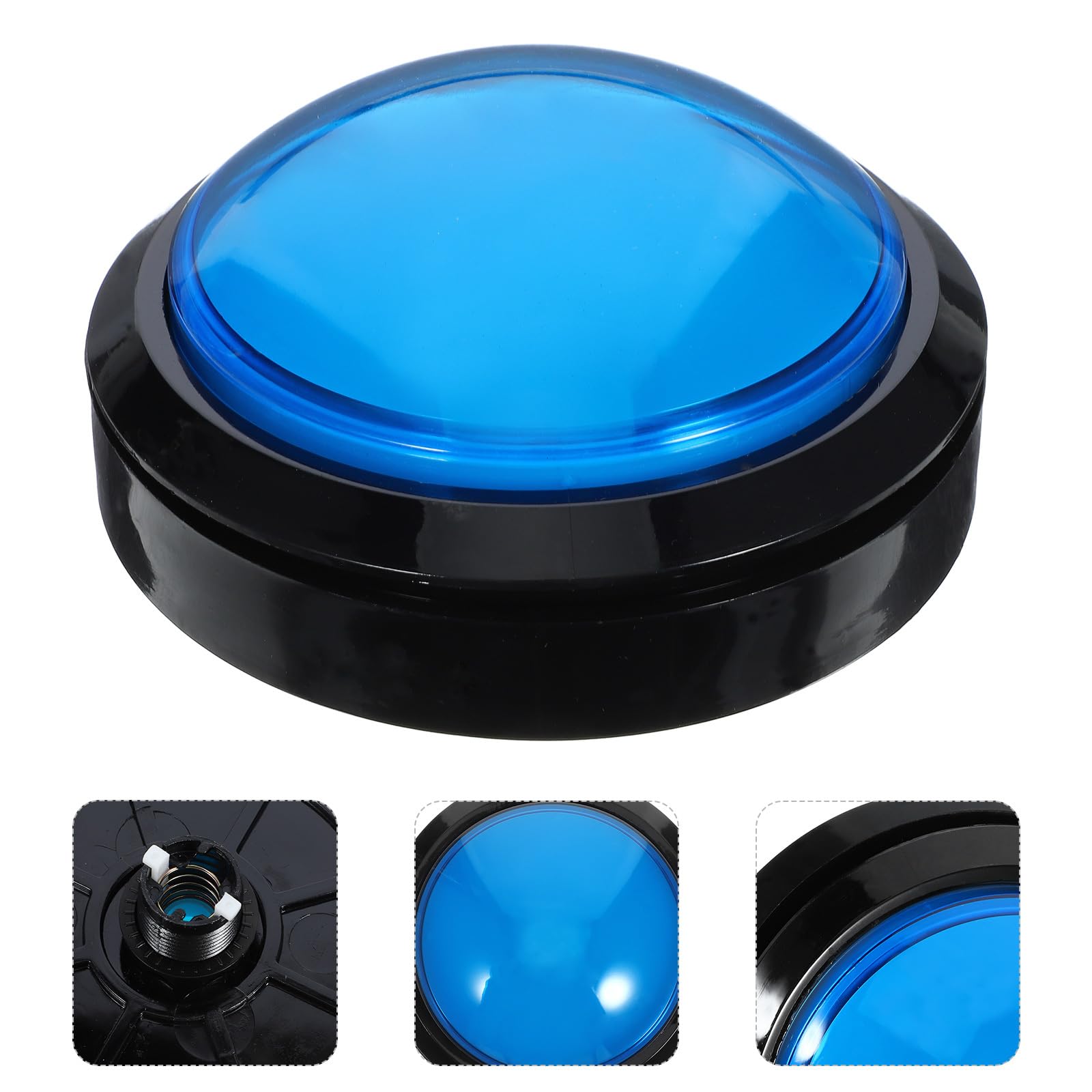 Gadpiparty Answer Buzzer Game Set with LED Lights - 100mm Blue Transponder Buzzers for Family Game Night & Trivia Contests (4-Pack)