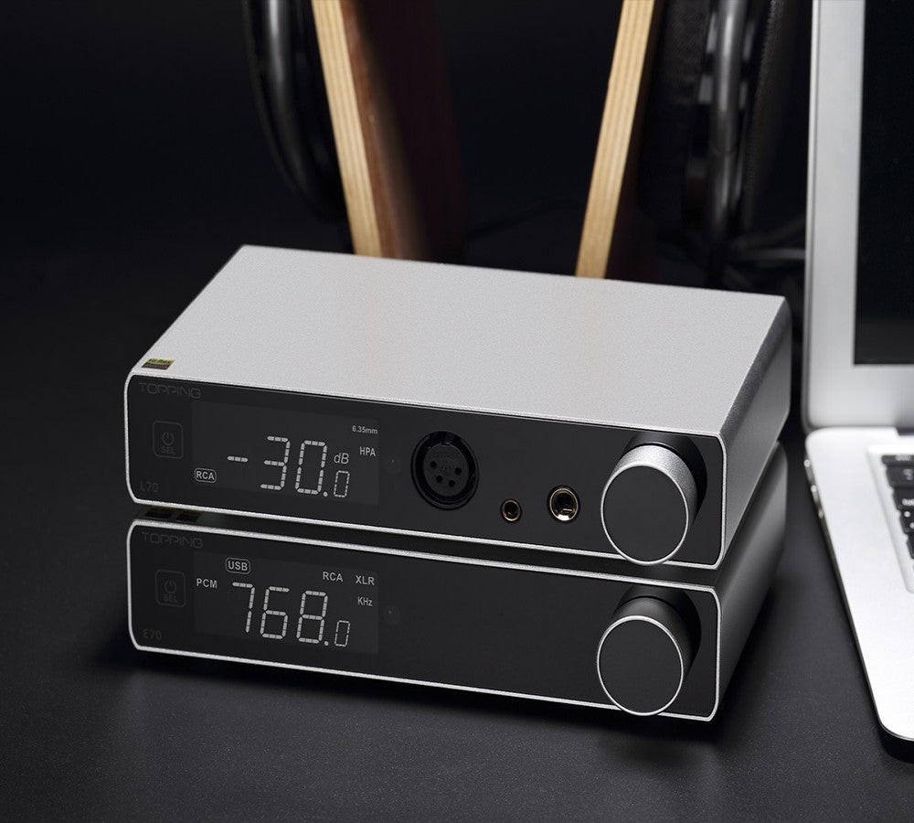 TOPPING E70 DAC + L70 AMP Stack with XLR Cable - High Resolution Audio System for Home Studio & Audiophile Listening