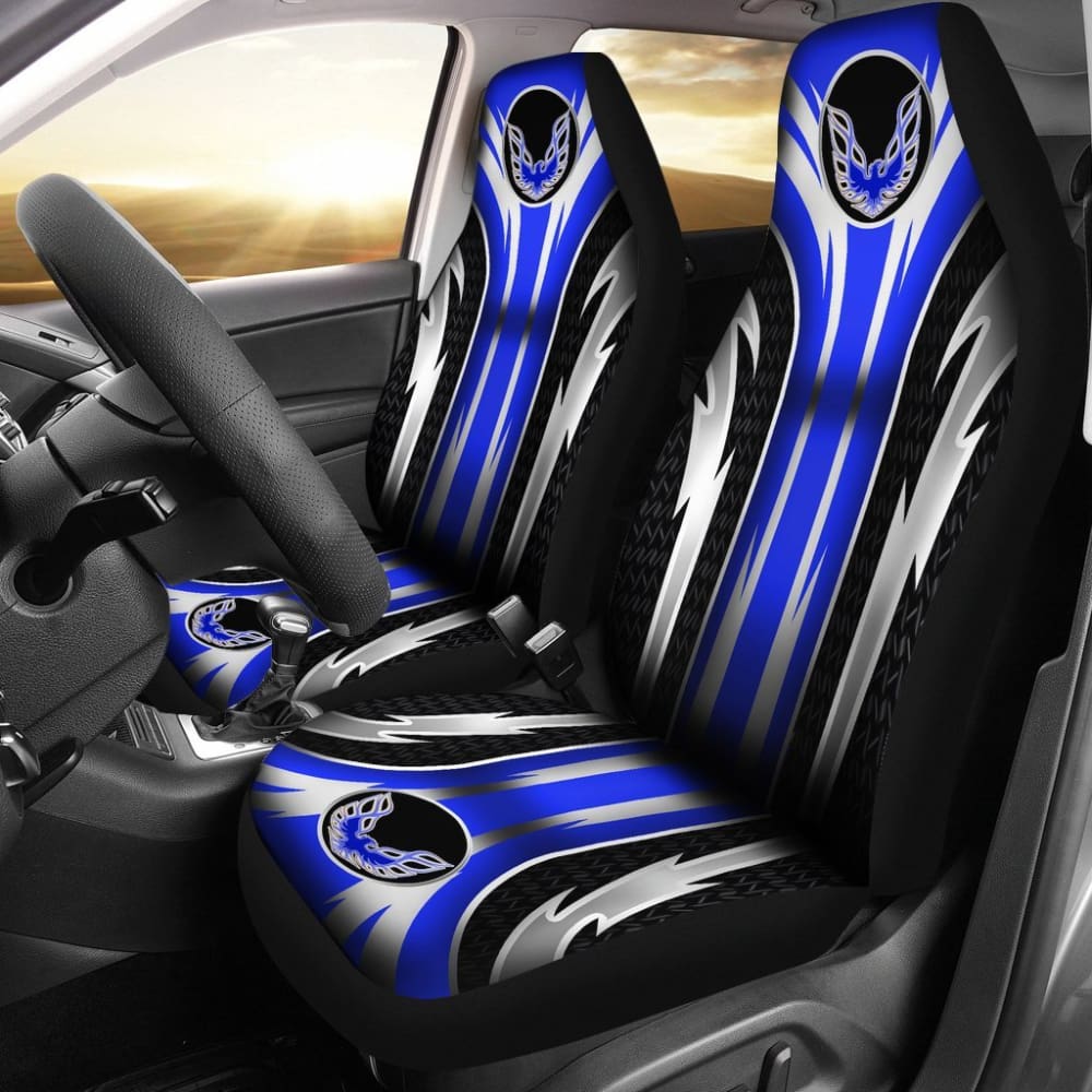 Premium 2-Piece Front Pontiac Firebird Seat Covers - Durable Blue Custom Fit (Part #144627) | Perfect for Car Restoration, Daily Protection & Vintage Car Shows