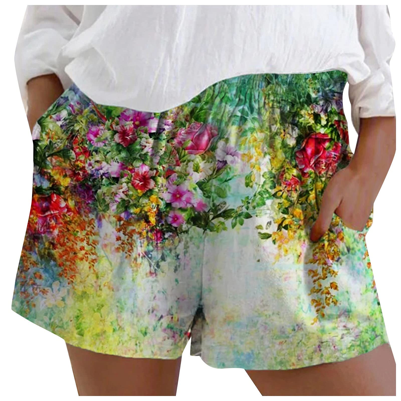 Women's High Waisted Athletic Shorts - Elastic Workout Shorts for Running, Gym & Yoga - Quick Dry Summer Casual Shorts - Perfect for Fitness, Jogging and Outdoor Activities