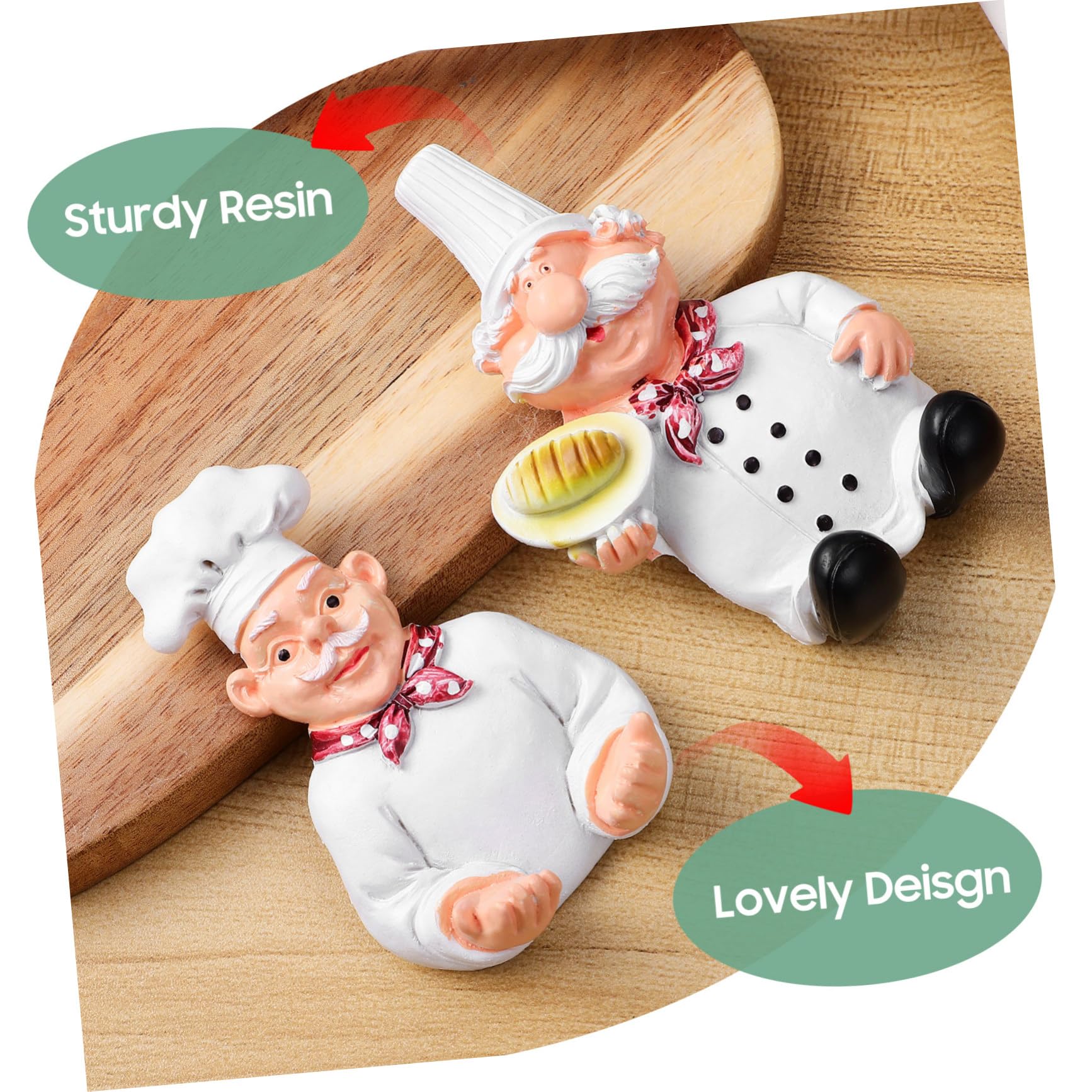 1 Pair Chef-Shaped Adhesive Wall Hooks - No Drilling Kitchen Storage Hooks for Utensils, Aprons & Towels - Perfect for Home, Restaurant & Office Organization