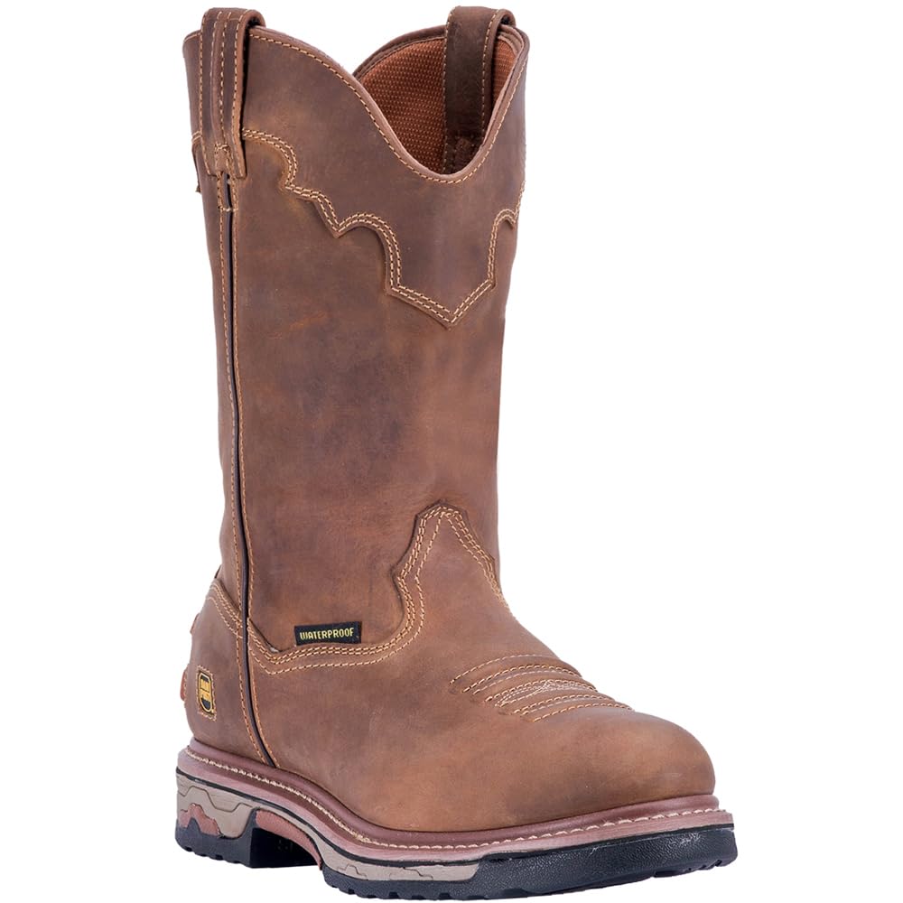 Dan Post Men's Journeyman Waterproof Composite Toe Work Boots - Safety Shoes for Construction & Outdoor Work - Brown Leather Casual Work Boots for Hiking, Farming & Industrial Jobs