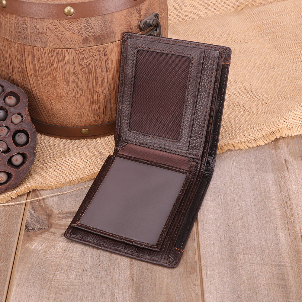Slim Genuine Leather Men's Wallet - RFID Blocking Bifold Wallet for Men - Minimalist & Lightweight - Perfect for Everyday Carry, Travel & Business Use