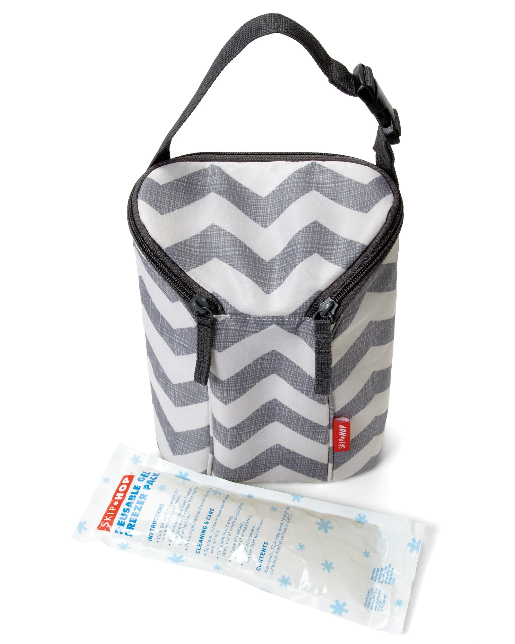 Skip Hop Grab & Go Double Bottle Bag - Insulated Baby Bottle Holder for Twins, Perfect for Daycare, Travel & On-the-Go Parents - BPA-Free & Leak-Proof Design