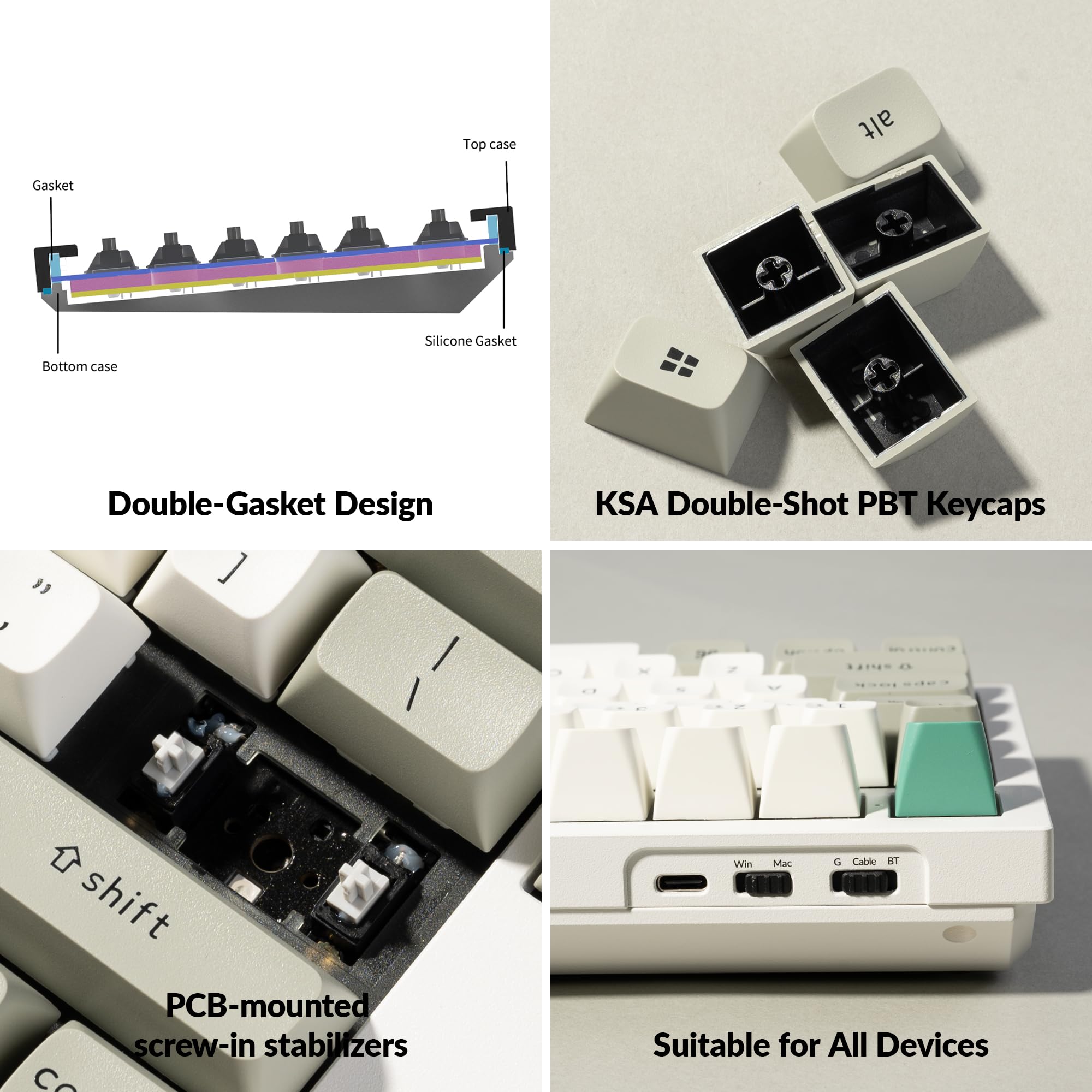 Keychron Q6 Max Custom Mechanical Keyboard - Full Size, Wireless Bluetooth/2.4GHz/USB-C, QMK/VIA Programmable, RGB Backlit, Hot-Swappable Gateron Red Switches for Mac/Windows/Linux (White) | Perfect for Office, Gaming & Programming