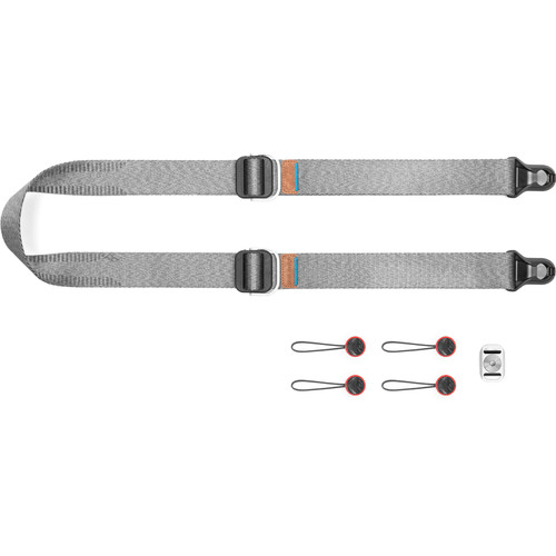 Peak Design Slide Lite Camera Strap (Ash Gray) - Comfortable Adjustable Neck Strap for DSLR & Mirrorless Cameras - Perfect for Travel, Hiking & Photography Enthusiasts