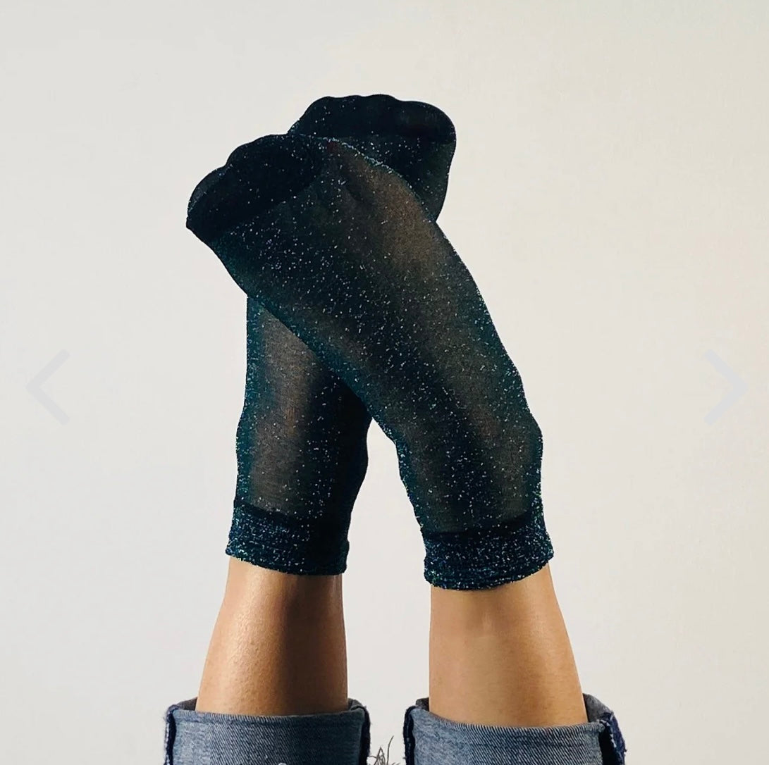 Shimmery Sockettes - Glitter Ankle Socks for Women | Comfortable & Stylish for Parties, Weddings & Everyday Wear