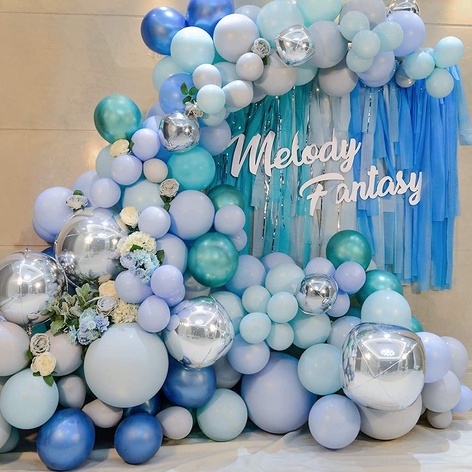 14pcs Silver Foil Balloons Set - 22in, 15in, 10in Mylar Balloons for Party Decorations | Large Metallic Chrome Balloons for Birthday, Wedding, Anniversary & Graduation Events | 360° 4D Round Helium Balloon Decorations