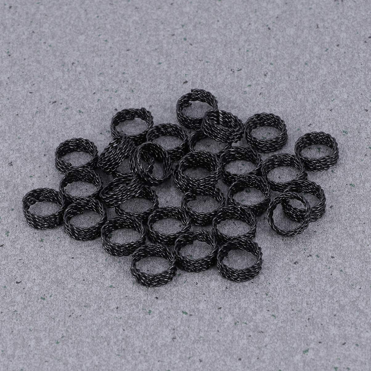 Supvox 30pcs Adjustable Dreadlock Cuffs - Black Hair Braiding Beads & Clips for Wigs, Braids, and Extensions | Perfect for Cosplay, Festivals, and Protective Hairstyles