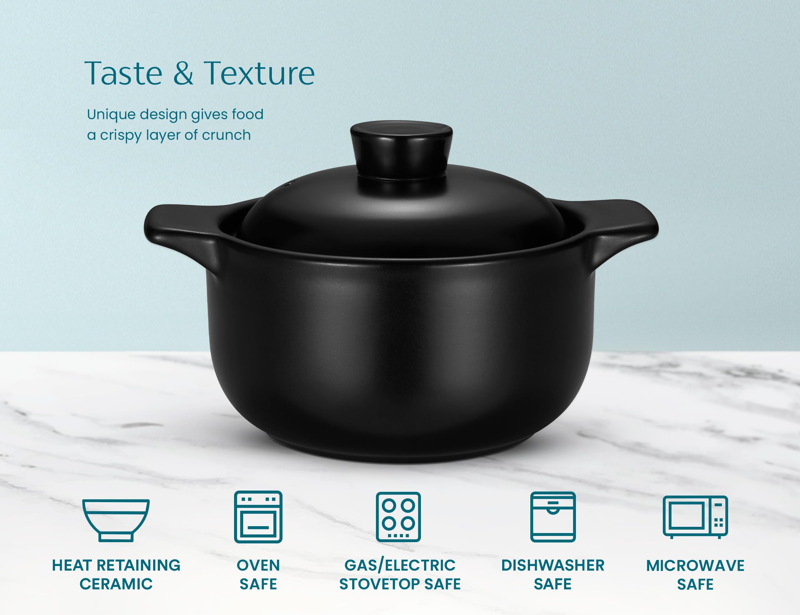 Premium Korean Dolsot Stone Bowl Set with Lid - 38oz Black Stone Pot for Bibimbap, Kimchi, Hot Pot, Soup & Stew - Oven & Dishwasher Safe - Perfect for Authentic Korean Cooking & Serving at Home