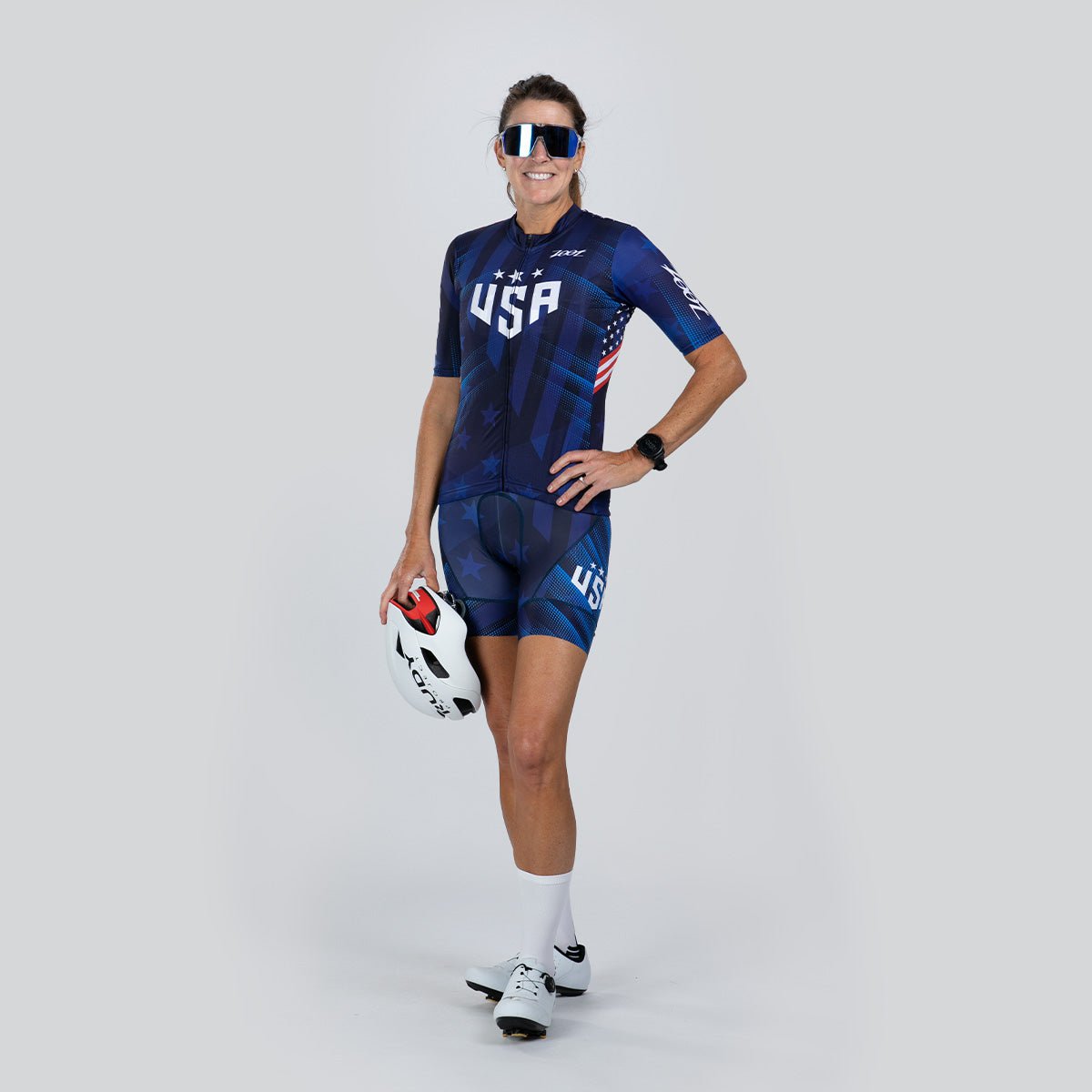 Women's Limited Edition Cycling Aero Jersey - Red White Blue (RWB) | High Performance Bike Jersey for Road Racing & Training | Lightweight & Breathable for Comfortable Rides