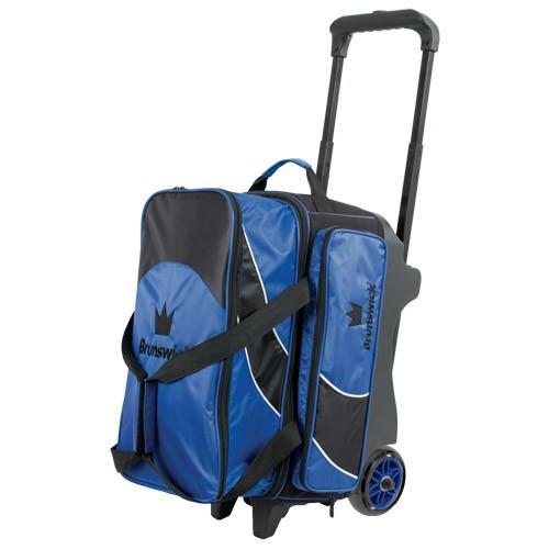 Brunswick Edge Double Roller Blue Bowling Bag - Professional Bowling Equipment for Men & Women - Perfect for League Play, Tournaments & Practice Sessions