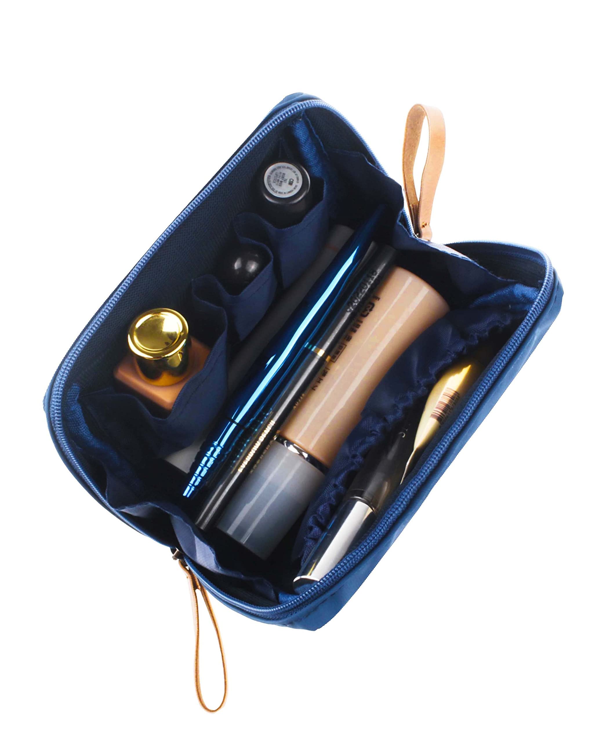 Waterproof Small Makeup Bag for Women - Portable Travel Cosmetic Pouch for Purse (Blue, Square) | Perfect for Daily Use, Gym, Travel & On-the-Go Organization