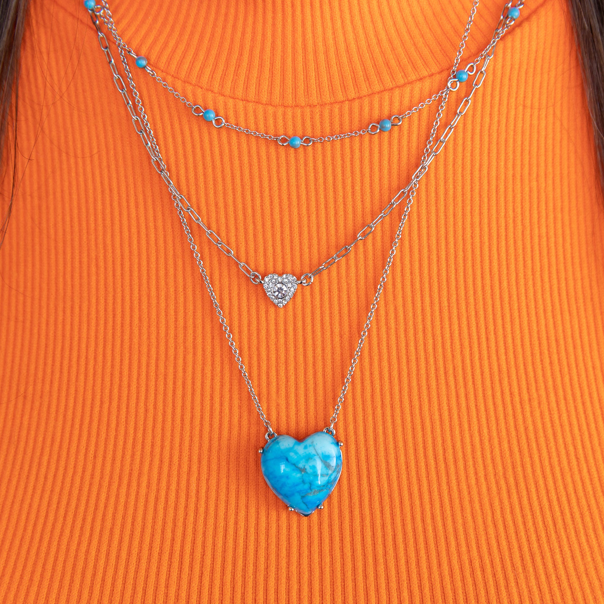 Gemstone Heart Necklace - Genuine Reconstituted Turquoise Pendant for Women | Perfect for Valentine's Day Gifts, Anniversary Presents & Everyday Elegance