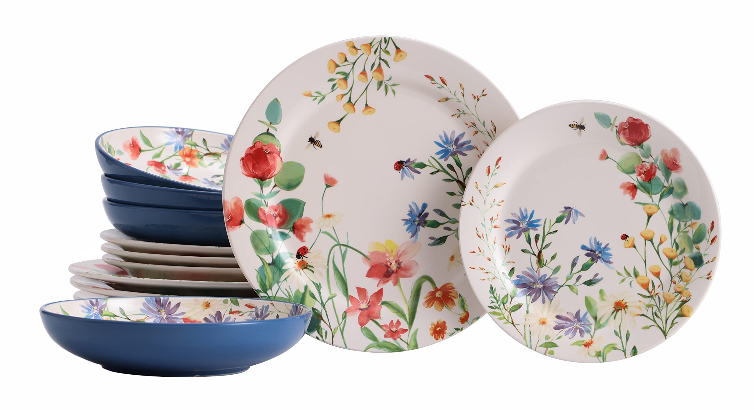 Bico Summer Provence 12-Piece Ceramic Dinnerware Set - Service for 4 with 11