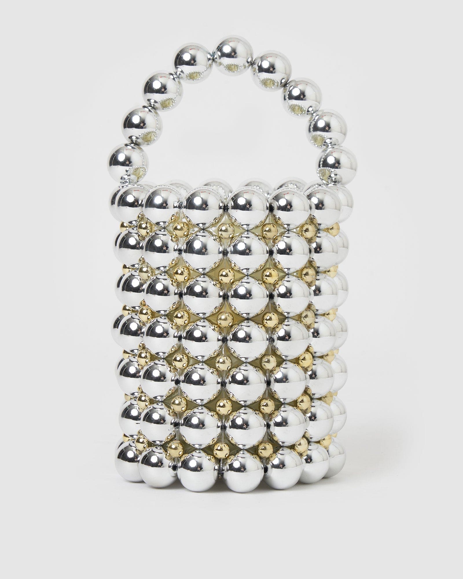 Izoa Besito Pearl Handbag for Women - Elegant Silver Clutch Purse with Pearl Accents - Perfect for Evening Parties, Weddings & Special Occasions