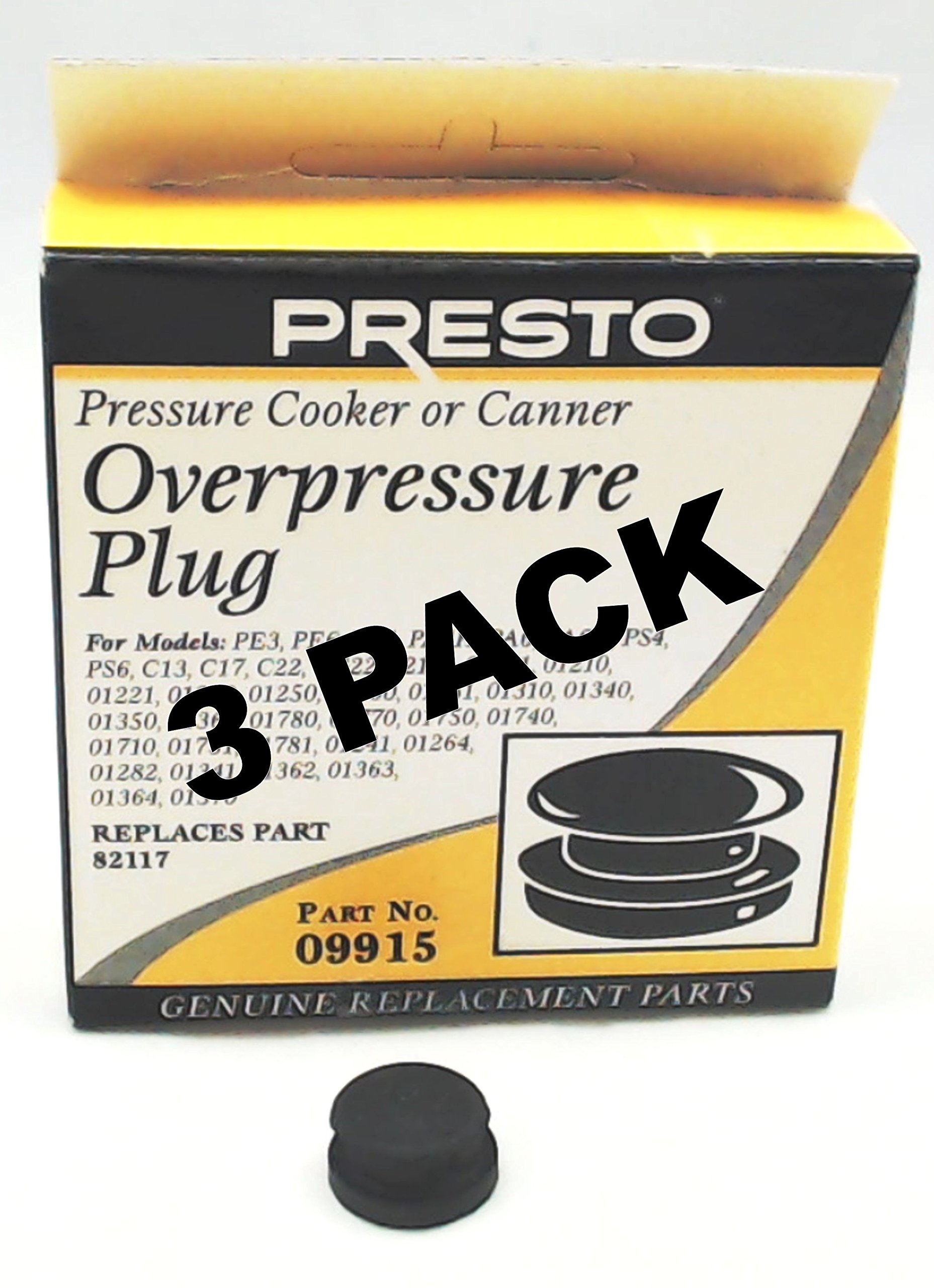 GÜLIFE 3-Pack Presto Pressure Cooker Replacement Overpressure Plug 09915 - Compatible with 6/8 Qt Models, Safety Valve for Home Kitchen Cooking, Canning & Food Preservation