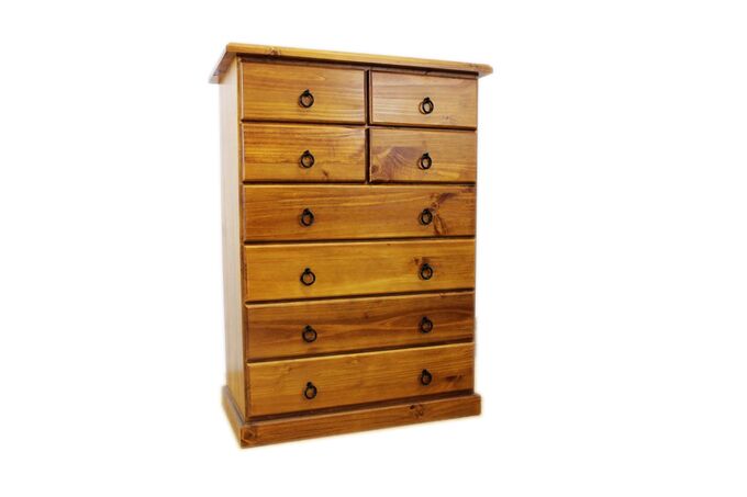 8-Drawer Tallboy Dresser - Spacious Storage for Bedroom, Living Room & Office - Organize Clothes, Linens & Essentials - Troy Collection
