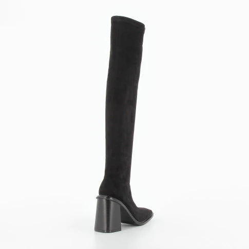 Amandine Women's Thigh High Boots - Black Leather Over The Knee Boots for Fashion, Party & Winter Outfits