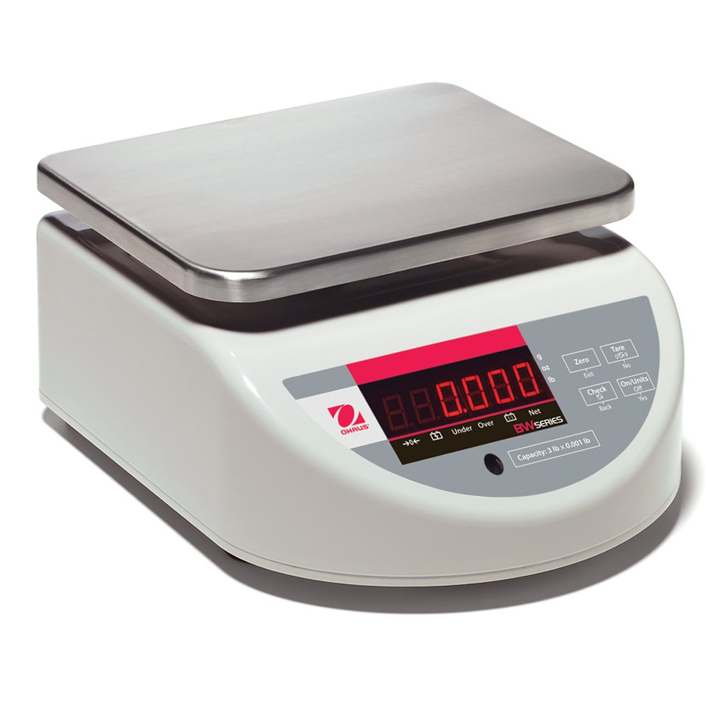 Ohaus ABS Plastic BW Washdown Compact Bench Scale with Dual Display, 15000g x 5g - Durable & Accurate Digital Scale for Commercial Kitchens, Labs, and Industrial Use