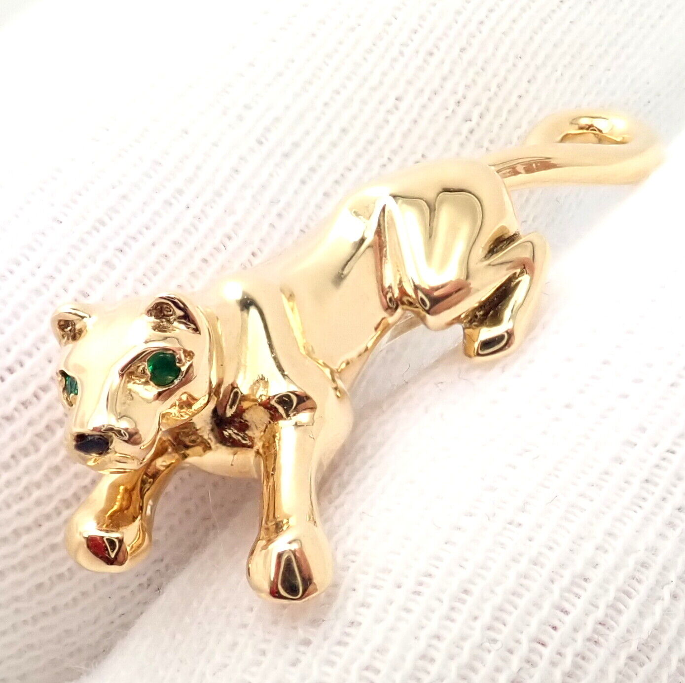 Authentic Cartier Panther Panthere 18k Yellow Gold Tie Lapel Pin - Luxury Jewelry for Men, Perfect for Weddings, Business Meetings & Formal Events