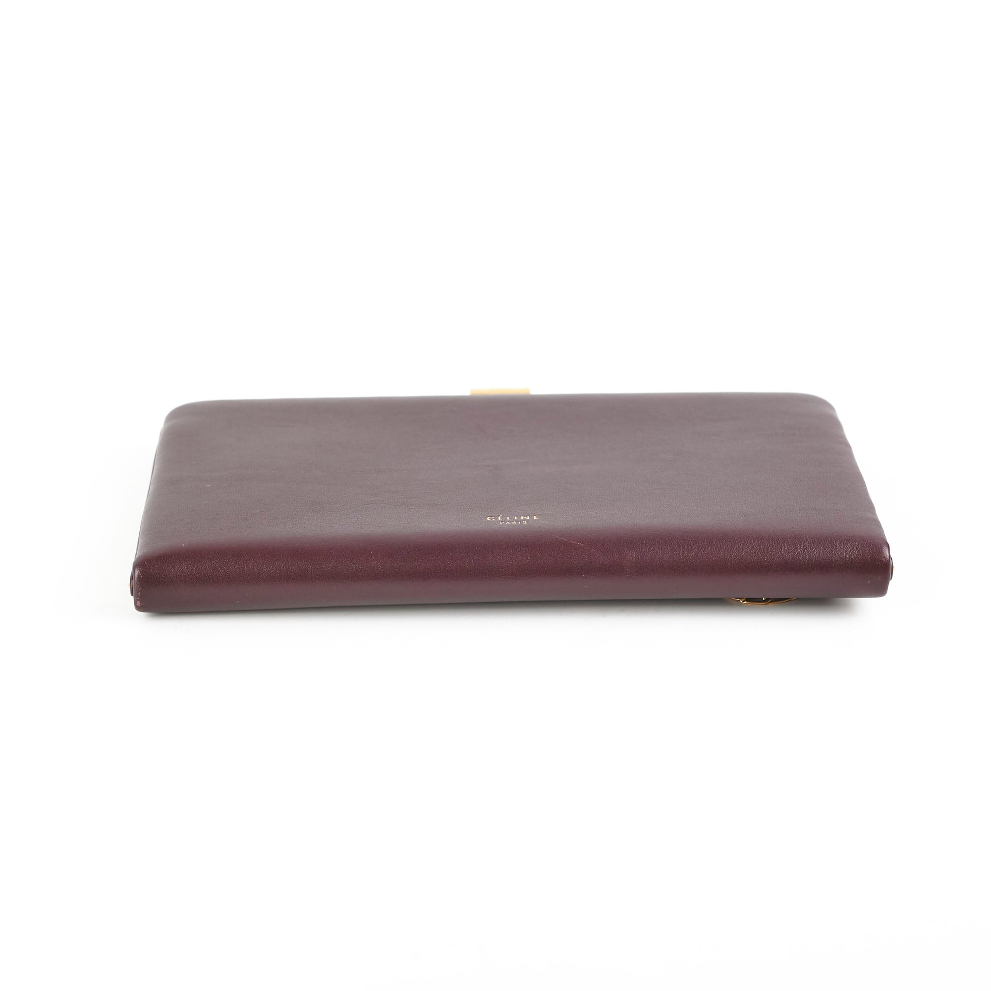 Celine Burgundy Leather Wallet On Chain Crossbody Bag - Stylish & Compact for Everyday Use, Travel, and Night Out