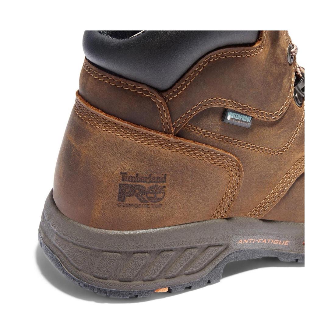 Helix HD 6-Inch Composite Toe Waterproof Work Boots for Men - Brown Safety Shoes for Construction, Warehouse & Outdoor Work