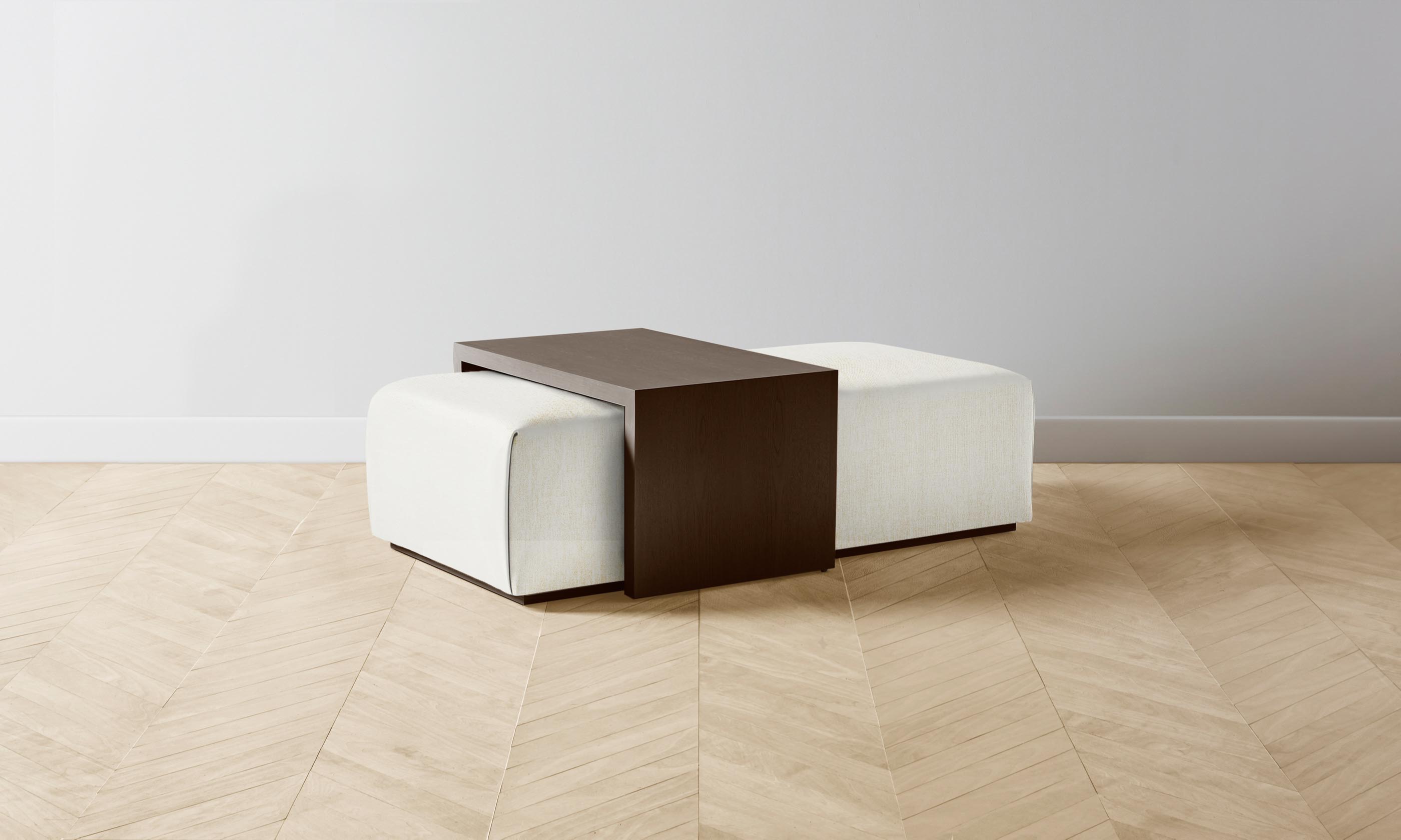 The Bowery Ottoman - Performance Tweed Salt - Stylish & Durable Footrest for Living Room, Bedroom, or Office