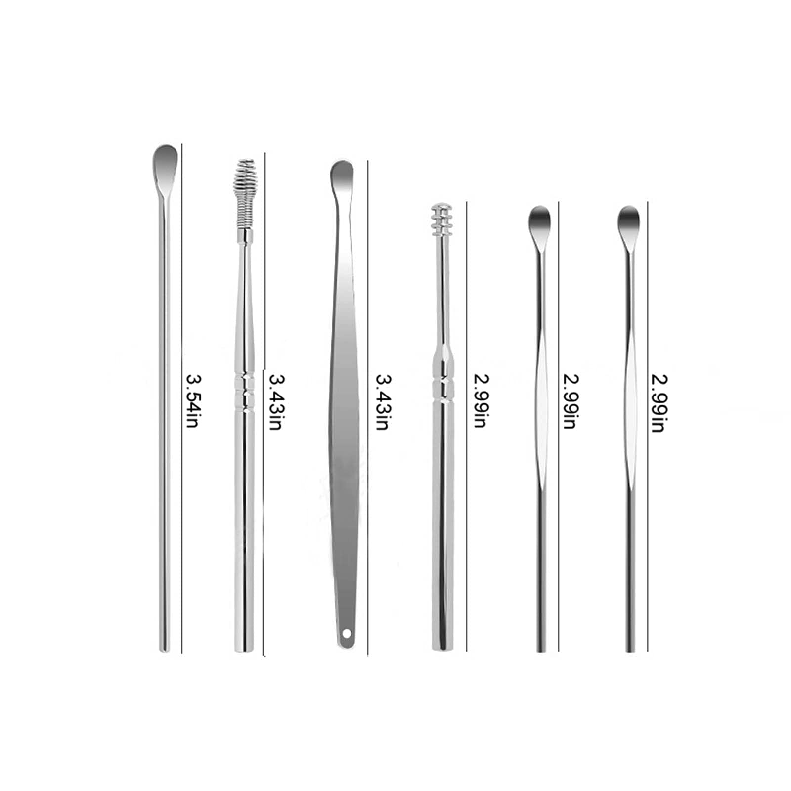 7PCS Professional Ear Wax Removal Kit - Reusable Spiral Ear Cleaner Tools with Curette for Safe Earwax Removal at Home, Travel & Clinic Use