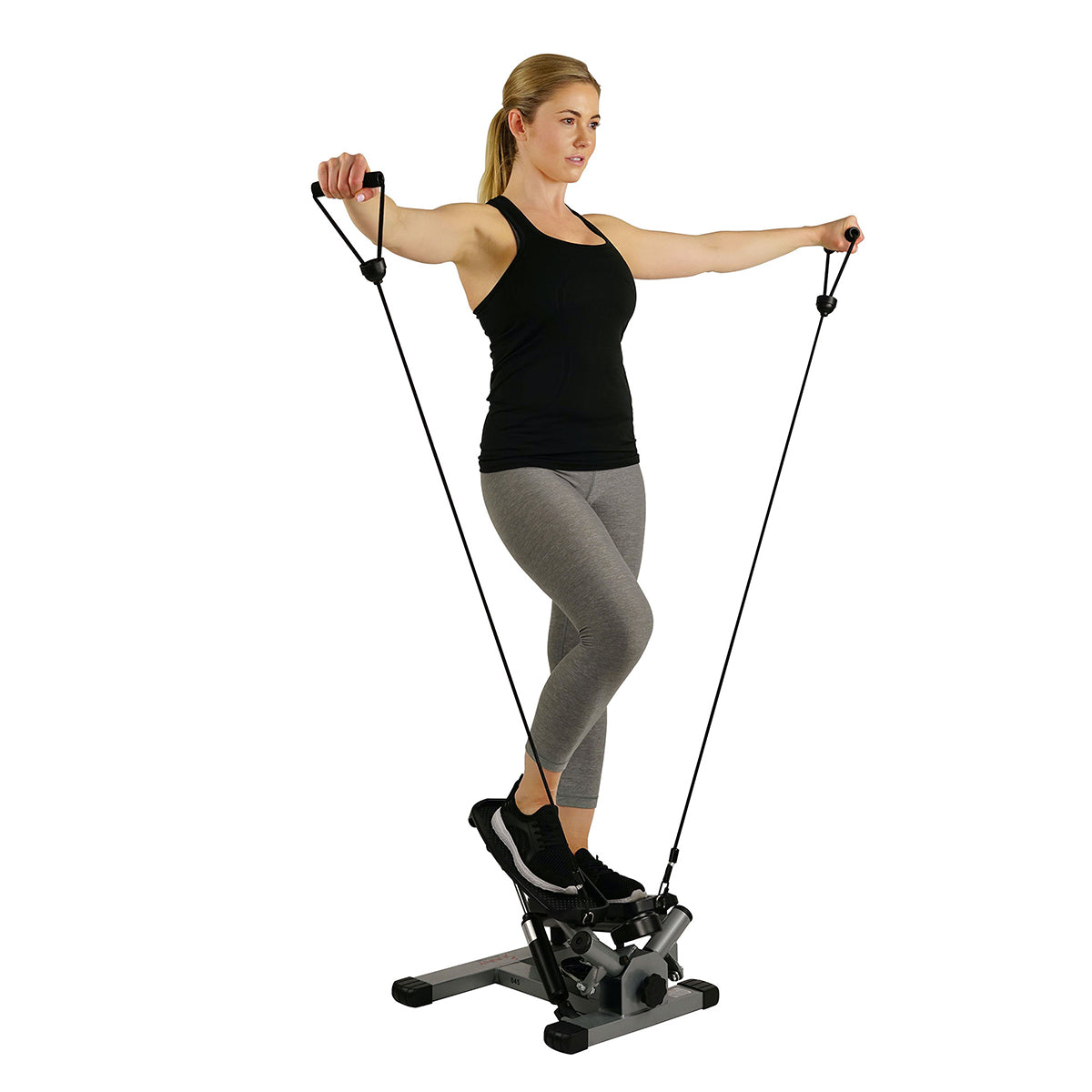 Twist Stepper Machine with Resistance Bands - Portable Home Gym Equipment for Cardio Workout, Leg & Core Training - Perfect for Home Exercise, Office Fitness & Physical Therapy