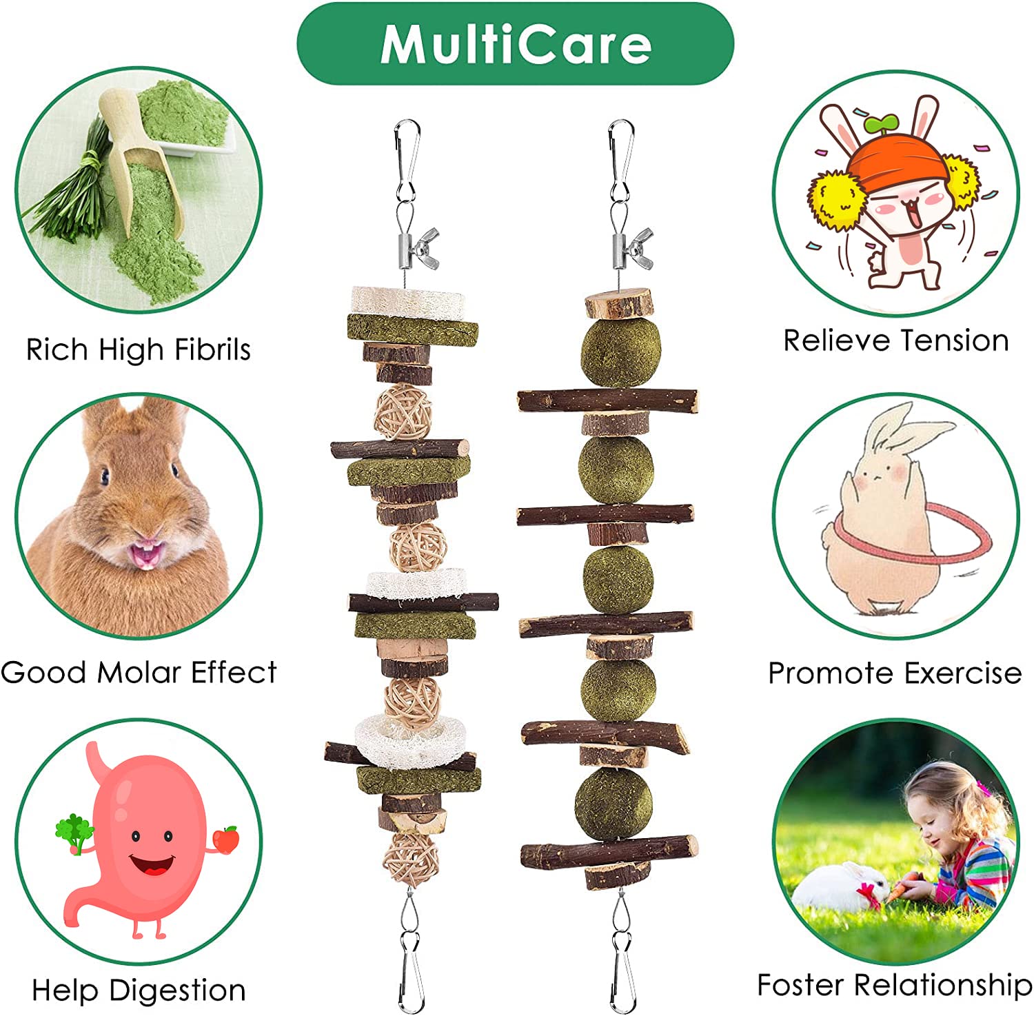 KATUMO 68-Piece Rabbit Chew Toys Kit - Natural Wooden DIY Small Animal Teeth Grinding Toys for Rabbits, Guinea Pigs, Chinchillas, Hamsters, Squirrels & Gerbils - Perfect for Dental Care & Cage Enrichment