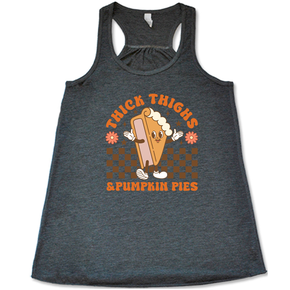 Thick Thighs & Pumpkin Pies T-Shirt - Funny Fall Thanksgiving Graphic Tee for Women - Perfect for Autumn Outfits & Holiday Gatherings