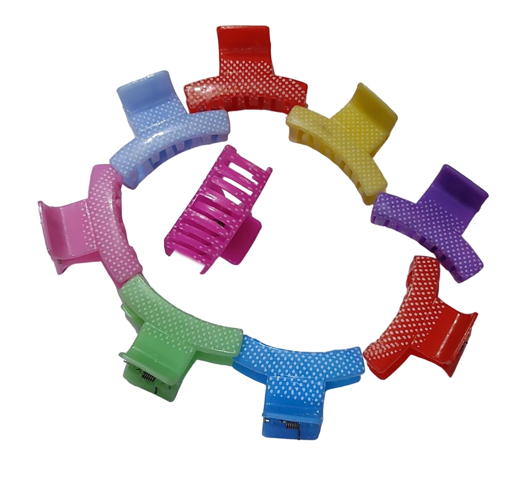 PasCom 9-Pack Plastic Hair Claw Clips for Women & Girls - Strong Grip, Multi-Color Hair Clutchers - Perfect for School, Work, Gym & Everyday Hairstyles