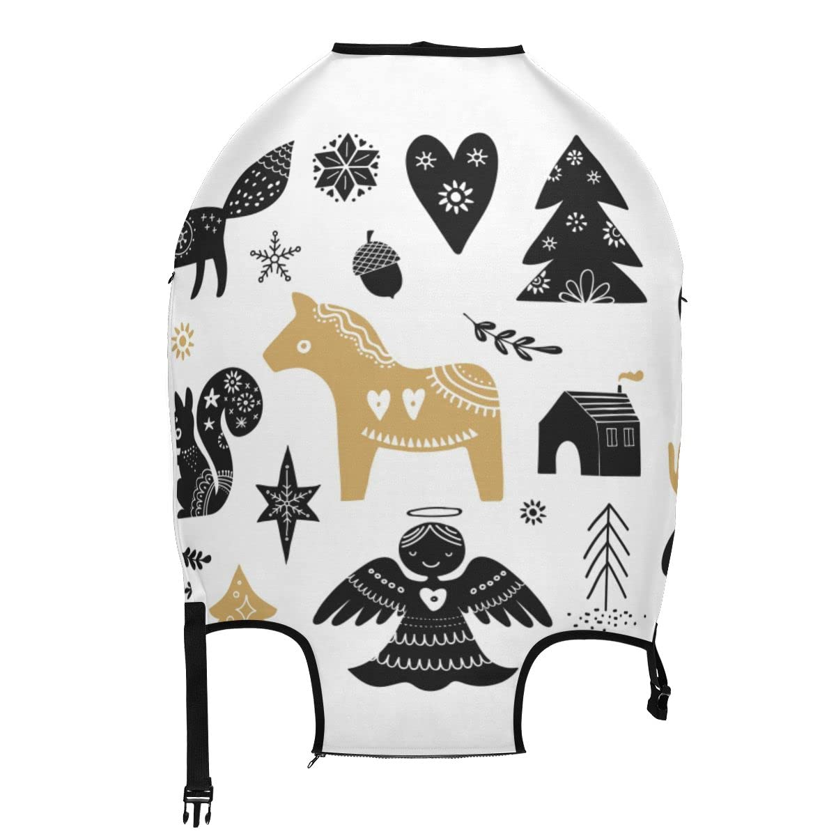 Cute Animal Print Luggage Cover - Rabbit Fox Bird Deer Tree Design - XL 29-32 Inch Travel Suitcase Protector | Perfect for Airplane Checked Bags & Vacation Travel Accessories